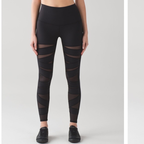 🖤 Lululemon Wunder Under Hi-Rise Tech Mesh Leggings • Black • 6 💪 - Picture 2 of 8